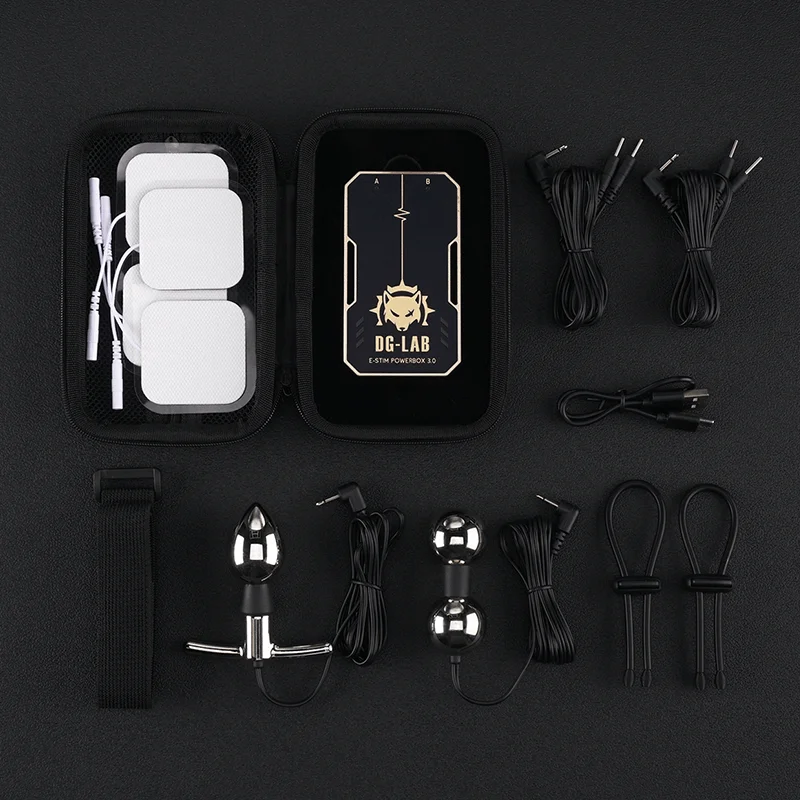 DG-LAB COYOTE E-Stim Powerbox 3.0 PawPrints Wireless Button Metal BiPloar Electrode Electro Shock Stimulator Sex Toys electro sex toys electric sex toys
