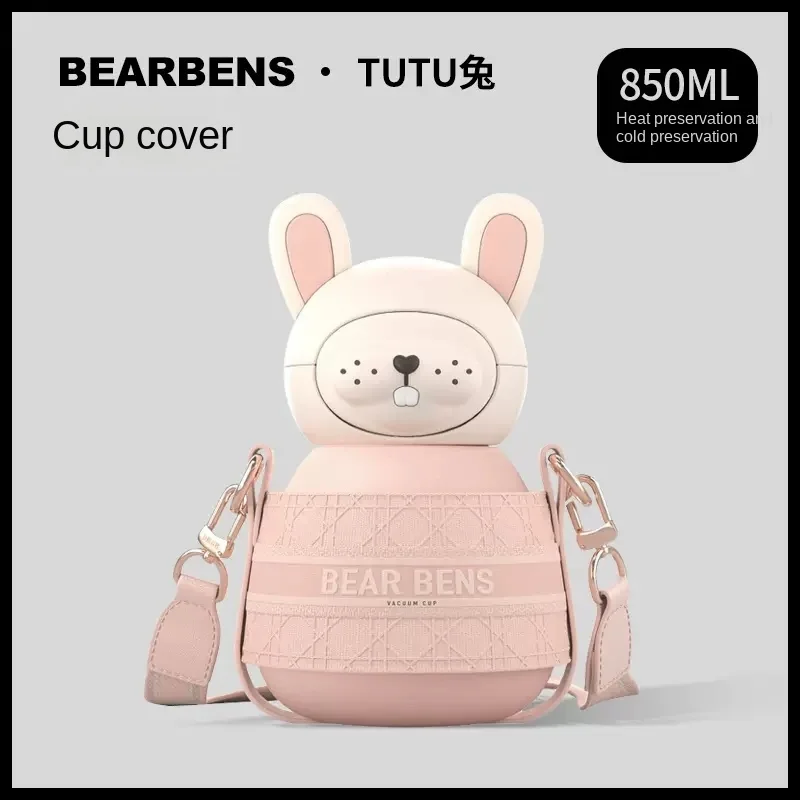 Bear Bens Vacuum Cup Women's Large Capacity Children's Kettle Portable Straw Good-looking Internet Celebrity Big Belly Water Cup