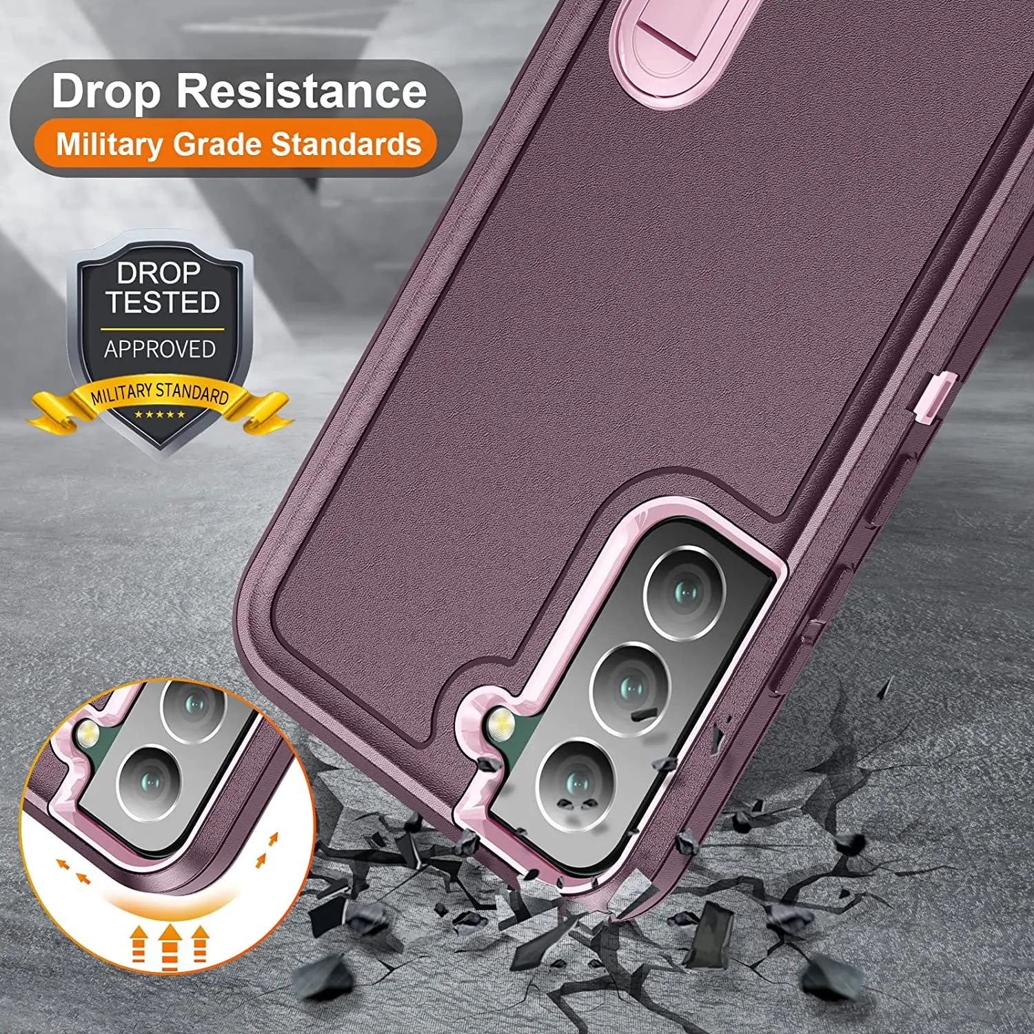 samsung cute phone cover for Samsung Galaxy S22 Ultra Case with Kickstand,[3 Layers Protection] [Military Grade Shockproof] Heavy Duty Protective Case cute samsung phone case