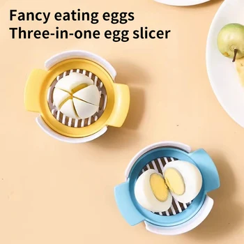 3-in-1 Creative Home Multi-functional 304 Stainless Steel Kitchen Tools Egg Cutter Fruit Slice Cutter Egg Slicer 1