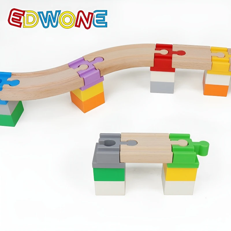 모든 종류의 커넥터 어댑터 나무 기차 트랙 액세서리 범용 플라스틱 클립 브랜드 나무 트랙 장난감에 적합