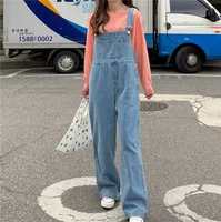 2026 New Women's Casual Wide-Leg Suspender Pants Denim Overalls with Pockets and Hooks Suitable For All Seasons - Image 5
