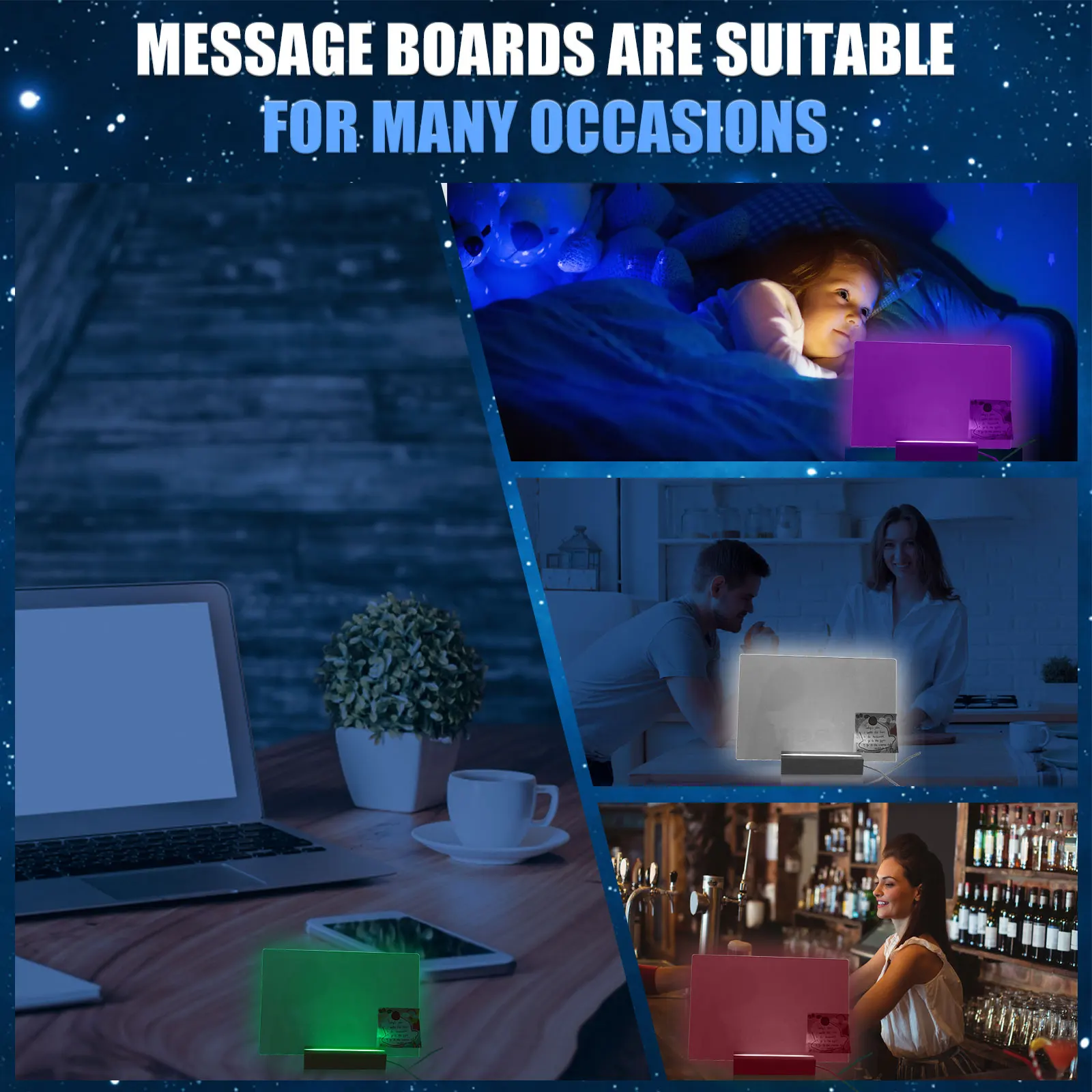 Rewritable Acrylic Dry Erase BoardLight  Bedroom Sleep Light Cute Soft Light Desk Lamp Room Decor Desktop Ornaments Gift