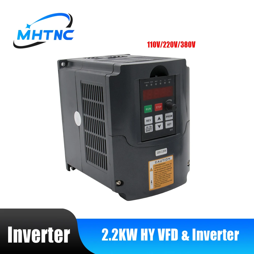 HY 2.2KW VFD 인버터 CE 2200W 0-400Hz 입력 단상 출력 3 상 110V 220V 380V CNC 스핀들 모터 속도 컨트롤러 드라이버