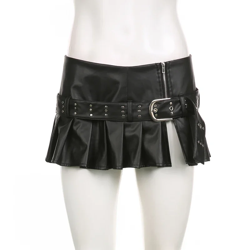 ワンピース FAUX LEATHER POCKET BELT SKIRT BLACK Faux Leather Skirt Belt (Plus) – La'Delane Boutique