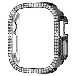 Diamond Hard Cover for Apple Watch - Elegant Protective Bumper Frame (Black)