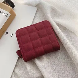 Elegant Women's Minimalist Leather Clutch with Embroidered Design (Red)