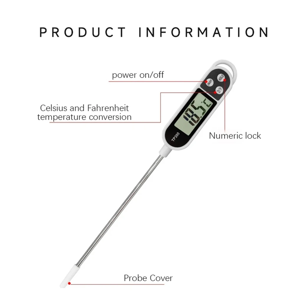 Digital Kitchen Food Thermometer TP300 Water Oil Thermometer for Meat Cooking Food Probe BBQ Electronic Oven Kitchen Tools 5