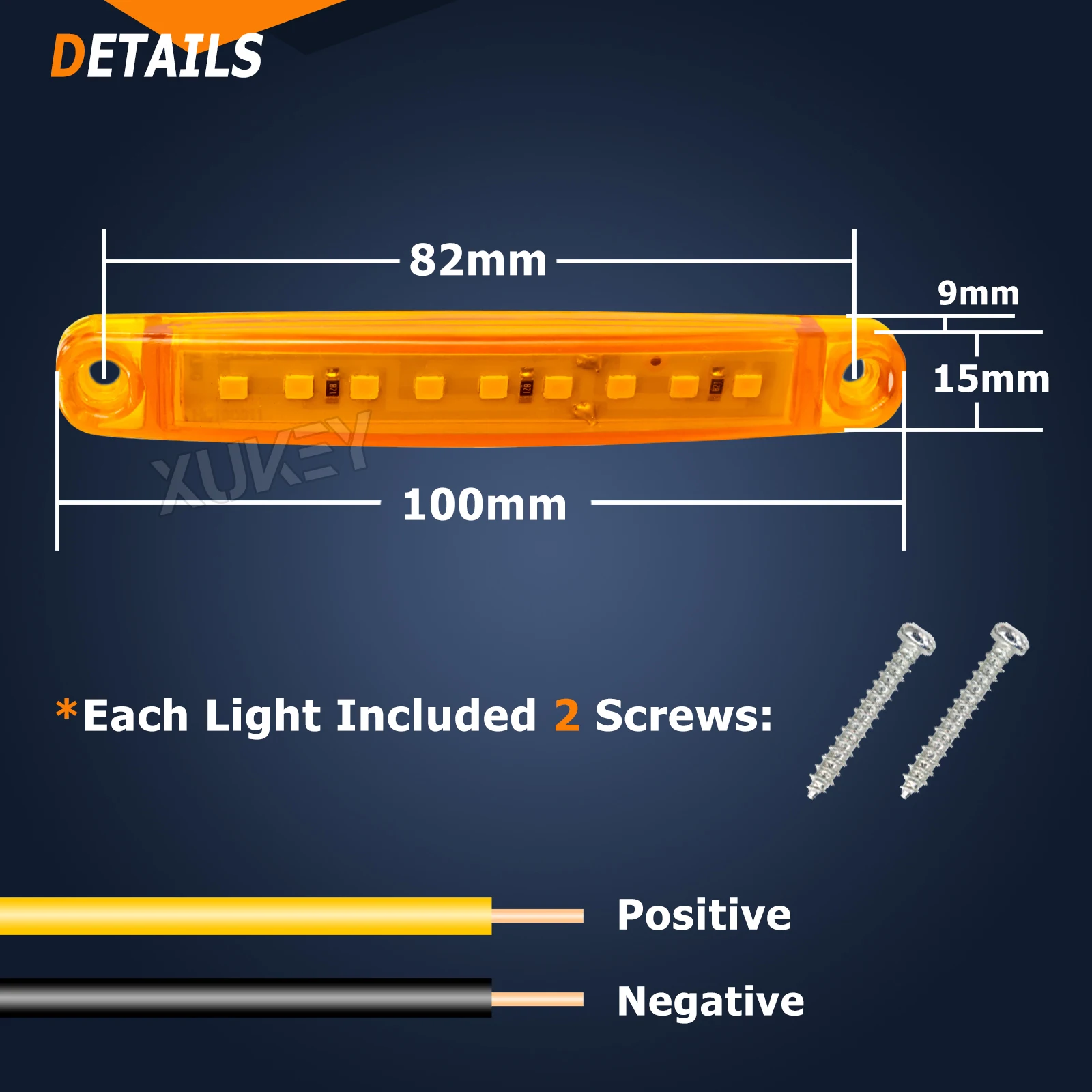 6pcs LED Truck Side Marker Lights 12V Amber White Red Indicator Lorry Trailer UTE Turn Signal Side Front Position Clearance Lamp