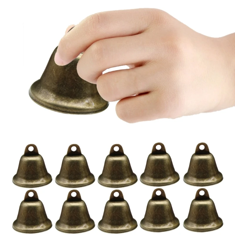 

2024 New 10x Retro Bells Trumpet Shape-Jingle Bells Christmas Hanging Bells for Dog Potty Training DIY Elephant Camel-Decoration