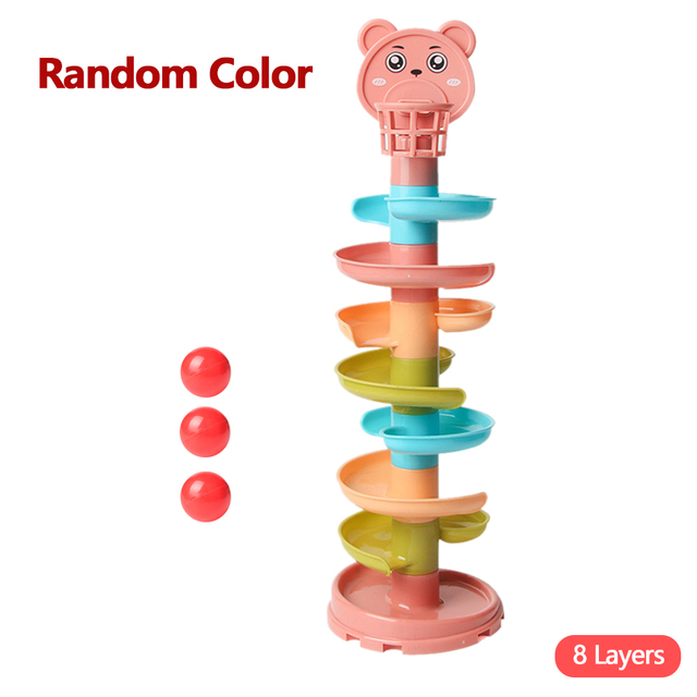 Puzzle Kids Fun Track Turn Around 0-3 Years Old Track Rolling Ball Mental Sliding Ball Tower Early Education Assembling Toy