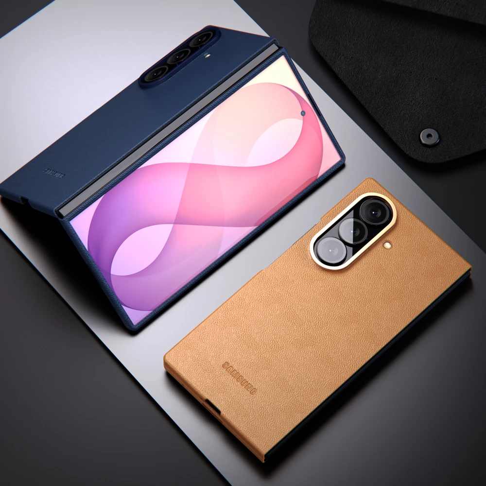 Premium Genuine Leather Shockproof Back Cover with Textured Design