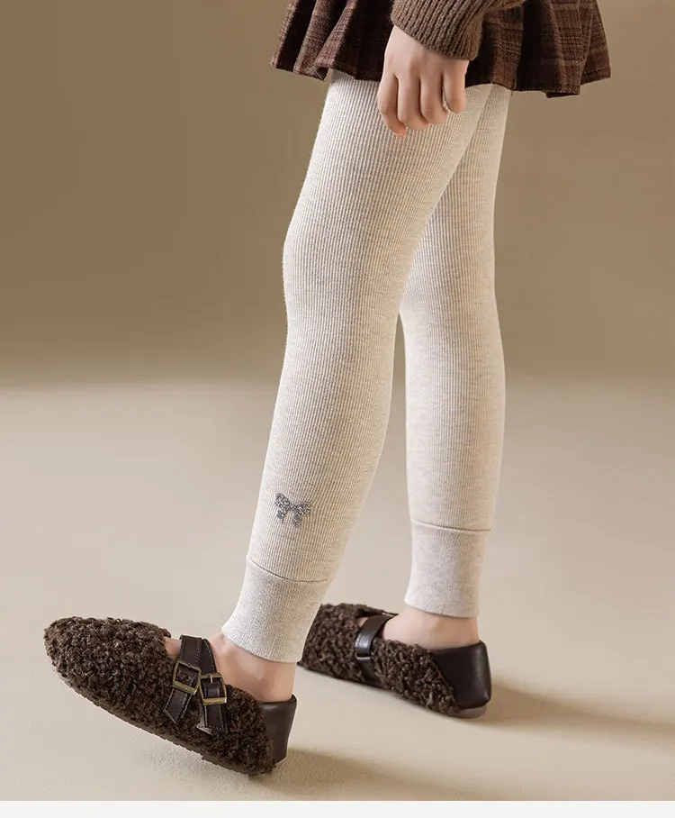 2025, warme Winterstrumpfhose für Mädchen, mit Fleece gefüttert, mit Schleife, Stickerei, Leggings, 3–15 Jahre, niedliche Kinderhose – Detail 17