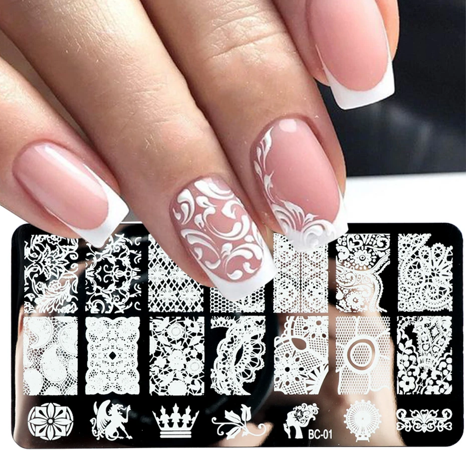 

Lace Petals Butterfly Nail Stamping Plates Mandala Plants Abstract Stamp Templates Polish Printing Stencils Molds Dropshipping