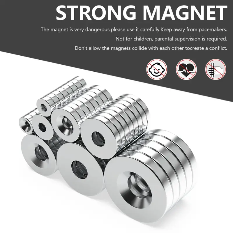 25x3-5mm N35 Super Strong Neodymium Magnet Round with holes NdfeB Powerful Permanent Magnetic imanes Refrigerator Magnets - Image 5