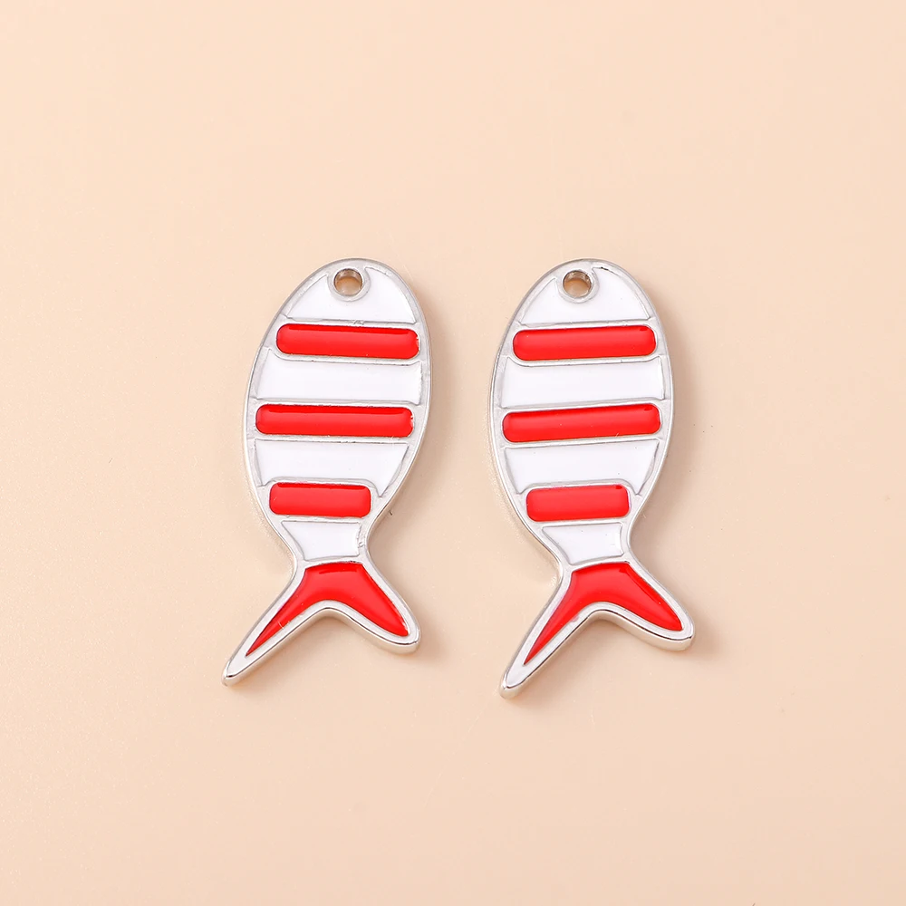 Leslie 5 Stück 12*26mm Niedliche Mini-Fisch-Anhänger Bunte Kleine Fisch-Charms für Handgemachte Ohrringe Armbänder Schmuckherstellung DIY – Detail 4