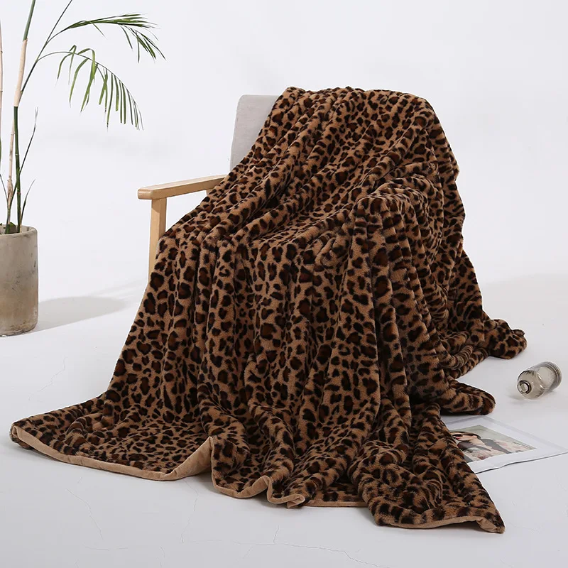 

Leopard Blanket Coral Fleece Battilo Faux Fur Blanket Thicken Velvet Sofa Cover Blanket Sofa Nap Blanket Bed Cover Bedspread
