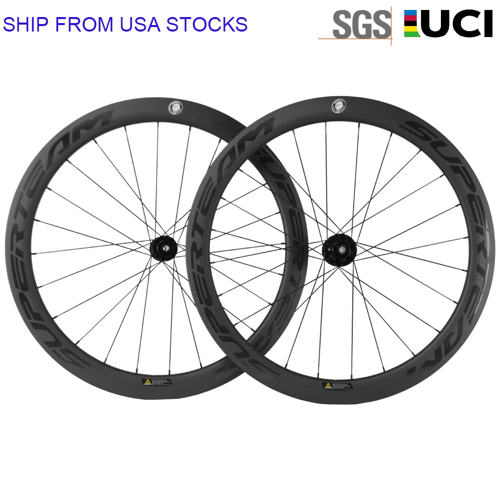 

Колесная тележка с дисковым тормозом SUPERTEAM, одобренная UCI, сквозная ось, клинчер 50 мм, карбоновые колеса, 60 мм
