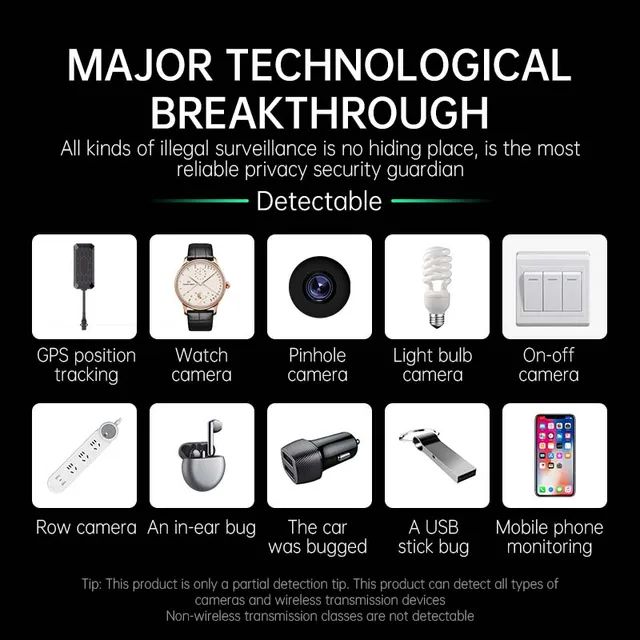 Hidden Spy Camera Detector Security Protection Anti Spy Gadget GPS Tracker Finder Bug Detector Wireless Signal Infrared Scanner 3