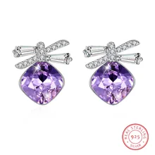 

Sterling Silver 925 Bow Stud Earrings Pearl Earrings for Women Birthday Valentine's Day Anniversary Fine Gift Jewelry