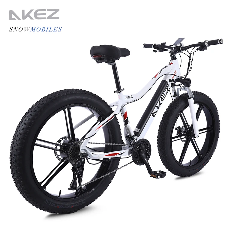Akez Land Cruiser 48V10AH750W Power Bike 27 Fat Snow Crossing Road Bike 26*4.0-inch Fat Tires Aluminum Mountain