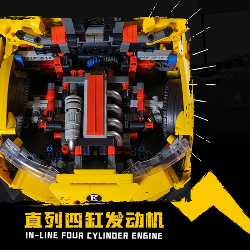 Фото Модель спортивного автомобиля KBOX 10249 technbull Demon Low-lying, 2628 деталей, строительные блоки, кирпичи, пазлы, игрушки, рождественские подарки для детей №4