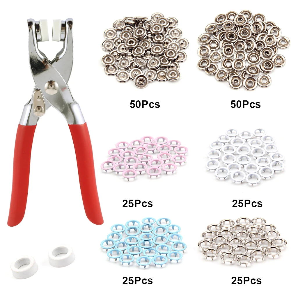 Plier Tool 9.5mm Snap Fasteners Kit Metal Press Studs Tools Buttons for Diy  Clothing Leather Crafting Sewing Accessories 단추펜치