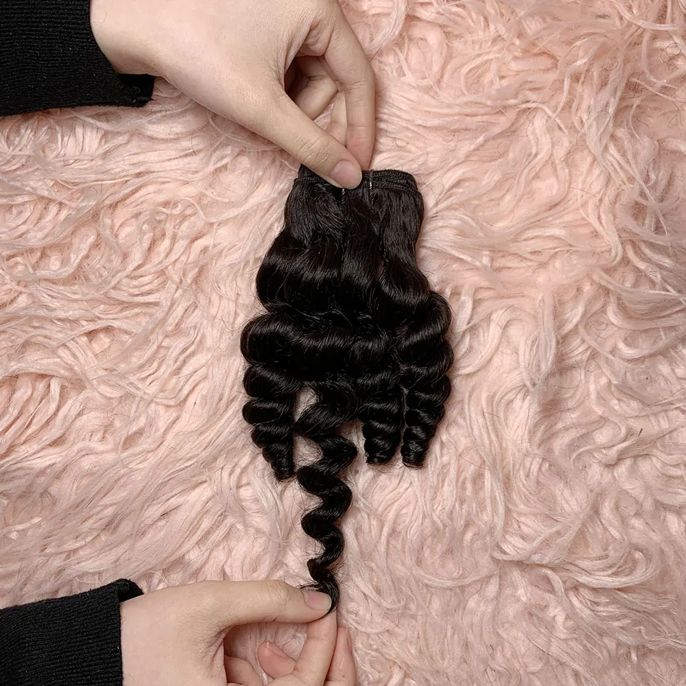 Blossom Curly Human Hair Bundles 10A Grade Curls 3bundle/set Human Hair Extension Brazilian Remy Loose Wave Bundles 14 16 Inch