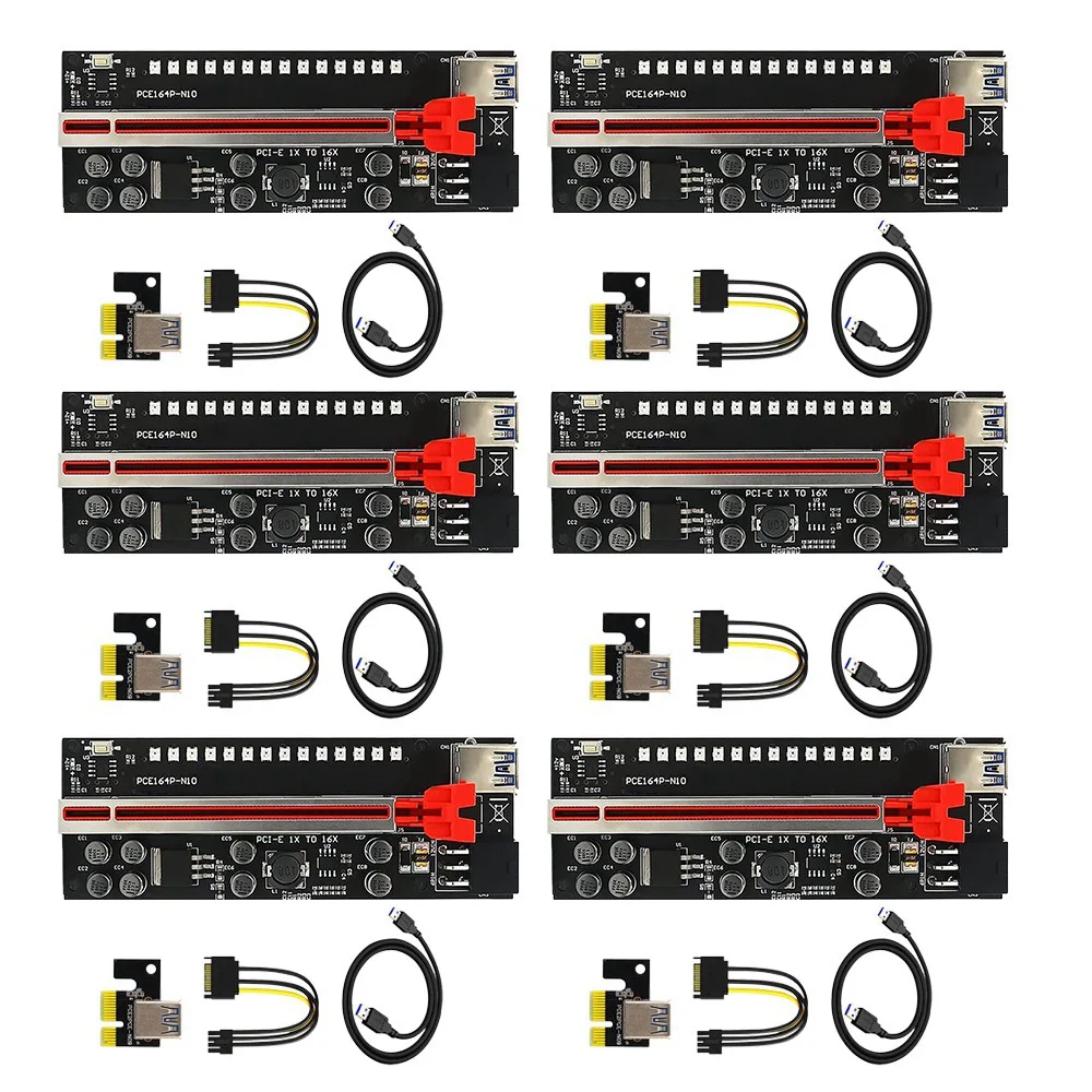 

6 шт., адаптер PCI-E для майнинга биткоинов