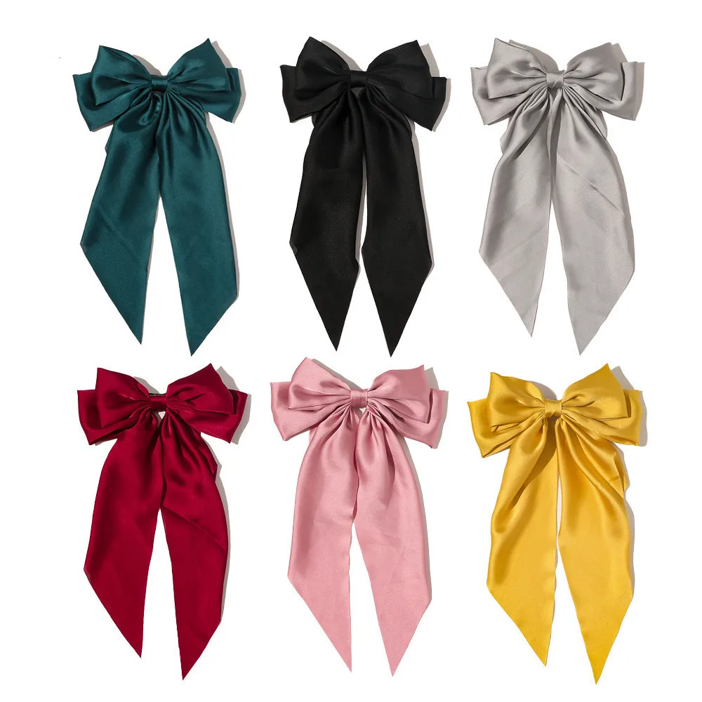 Big Bow Barrettes For Women Black Red Party Hairpin Hot Girl Holiday Styling Hair Clip Clmps Fashion Hair Accessories Gift