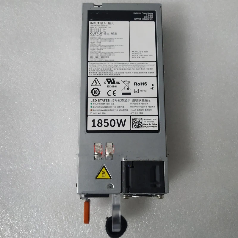 For Server Power Supply for DELL EPP 09R9PK 9R9PK D1850E S0 1850W 100 Test Before Delivery