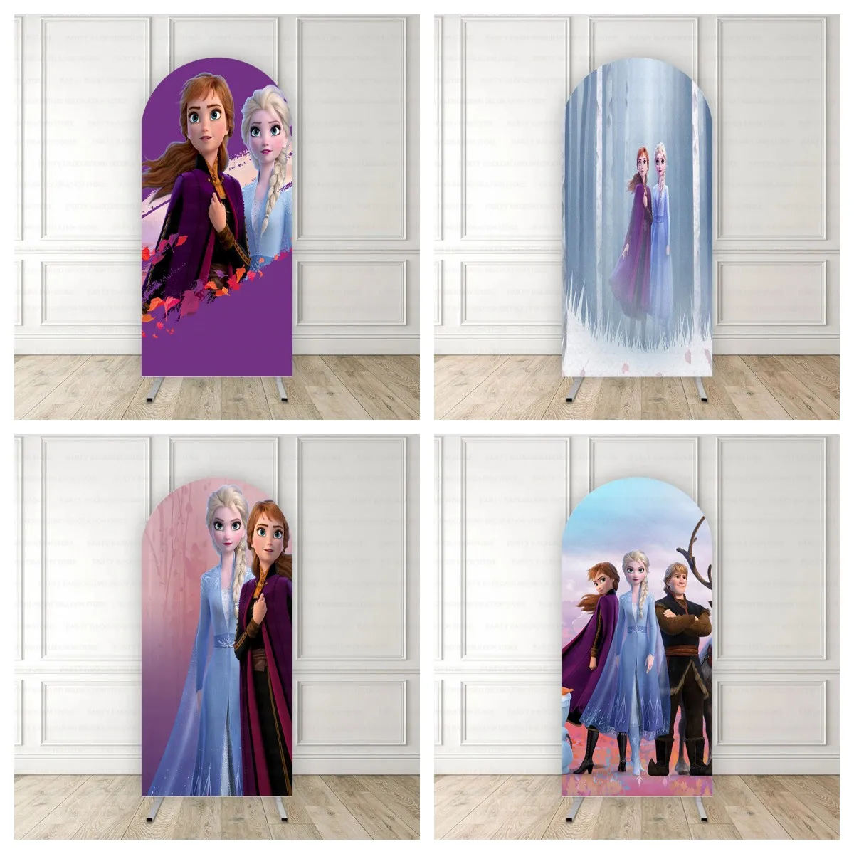 

Disney Ice Magic World Anna Elsa Frozen Birthday Party Photography Olaf Princess Girl Baby Shower Arch Backdrop Background