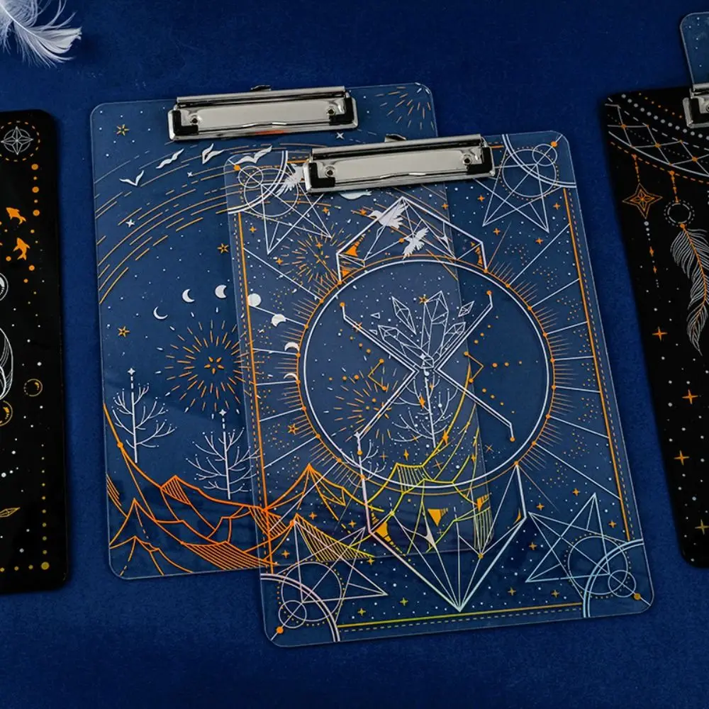 

Dreamy Starry Sky Series Laser Gilding A4 File Folder Paper Organizer Document Folder Writing Sheet Pad Writing Pad