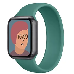 Elastic Silicone Solo Loop Strap for S (Pine green)