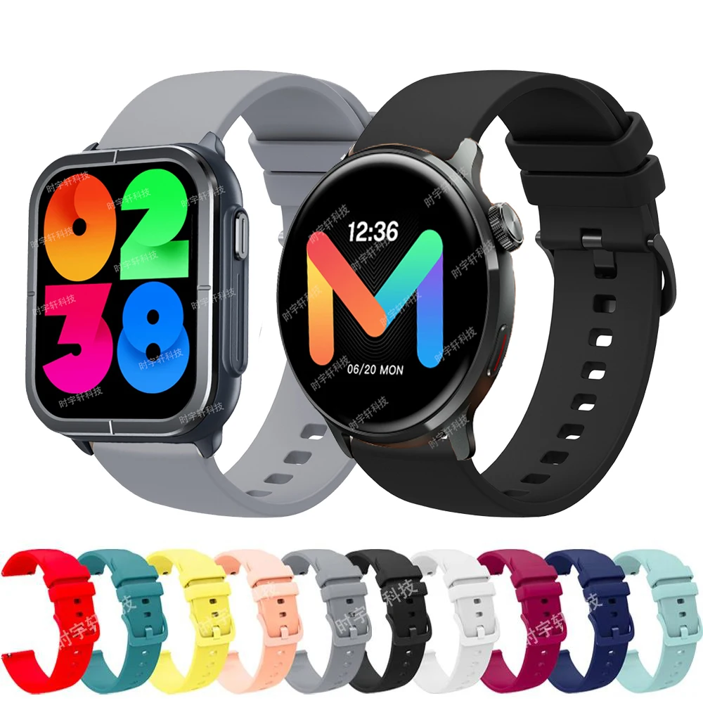 

Ремешок силиконовый для смарт-часов Mibro Watch C3 C2, сменный Браслет для Mibro Watch Lite2/A1 A2/X1/Lite/цветной, 20 мм 22 мм