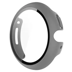 Premium Glass & PC Protective Case with All - Around Bumper and Tempered Anti - Scratch Screen Protector for Pixel Watch 4 41mm (Grey)