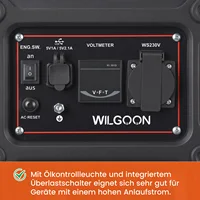 Générateur à essence à inverseur 1000W, 4 temps, 14kg, portable pour camping, camping-cars, jardin 6