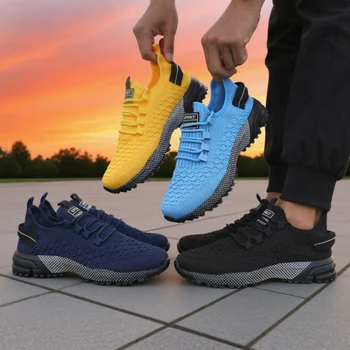 أحذية رياضية للرجال خفيفة الوزن شبكية للاستخدام الخارجي للرجال حذاء تدريب متقاطع مناسب شبكي للرجال لليوجا واللياقة البدنية أحذية رياضية مصممة للرجال 3