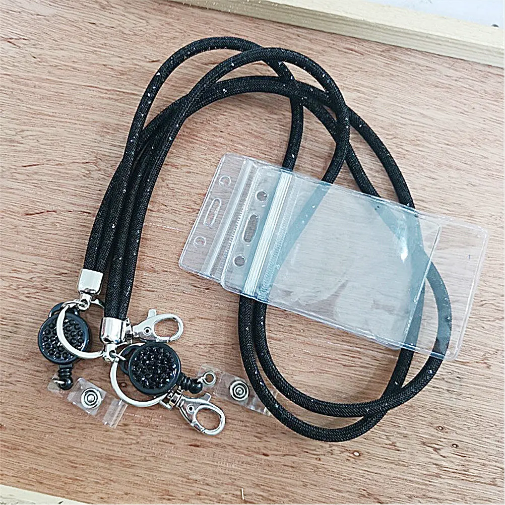 1세트 다용도 이름표 홀더(걸이용 끈 포함) 학생, 사무실 직원, 자원 봉사자, 학교 ID를 위한 안전하고 확실한 ID 배지 커버