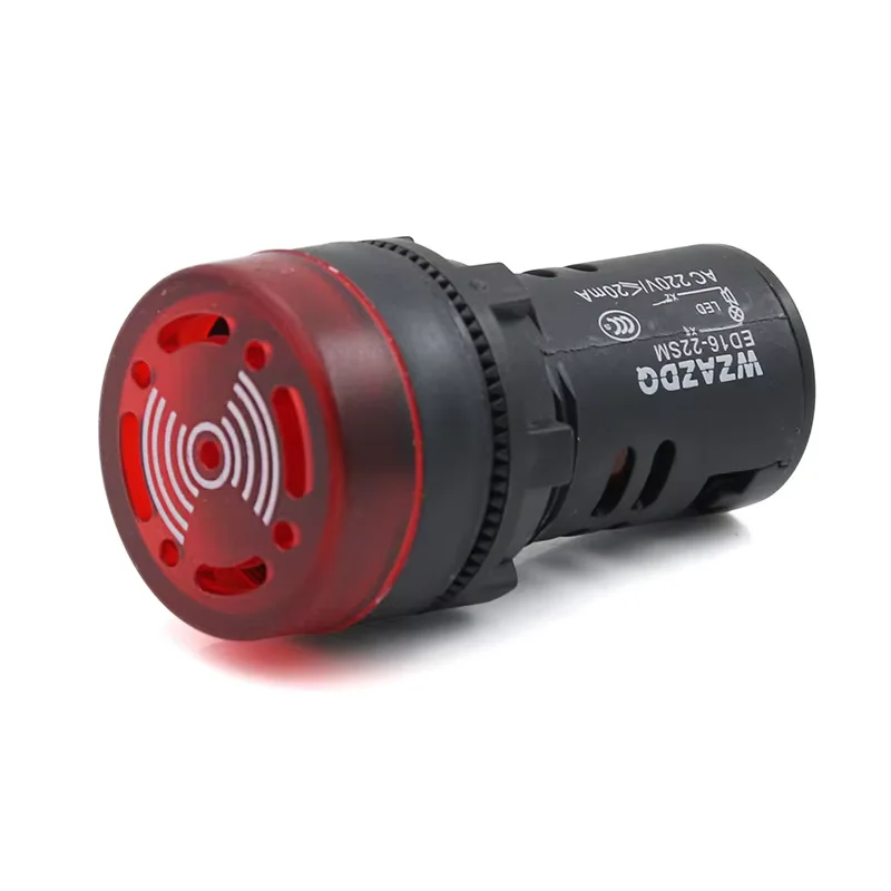 플래셔 부저 AD16-22SM 조명이 있는 간헐식 LED 알람, AC 220V/380V, DC 12V/24V 설치 직경 22mm