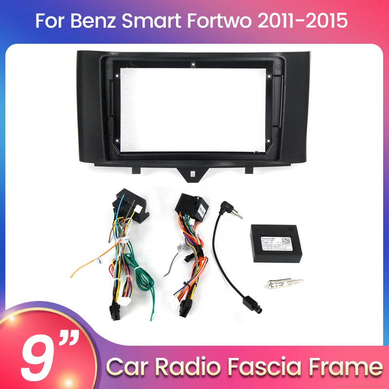 Doppio Din Car Radio Fascia Frame Per Mercedes Benz Smart Fortwo 2011-2015 Accessori Di Montaggio Canbus Box Cable Wire Adapter