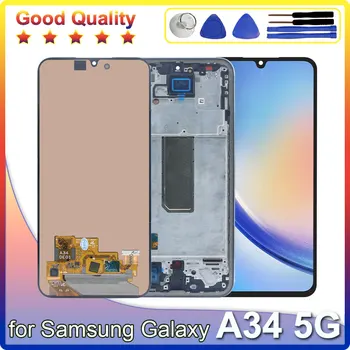 Nuovo display LCD di ricambio per Samsung Galaxy A34 5G, compatibile con A34 5G A346E A346B A346M, schermo LCD touch screen per cellulare.