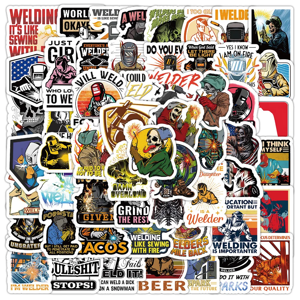 

Новинка 2024, Набор наклеек для сварщика, персонализированные Мультяшные граффити, iPad, компьютер, багаж, автомобиль, чашка для воды, гитара, «сделай сам», клипилот, игрушка, украшение