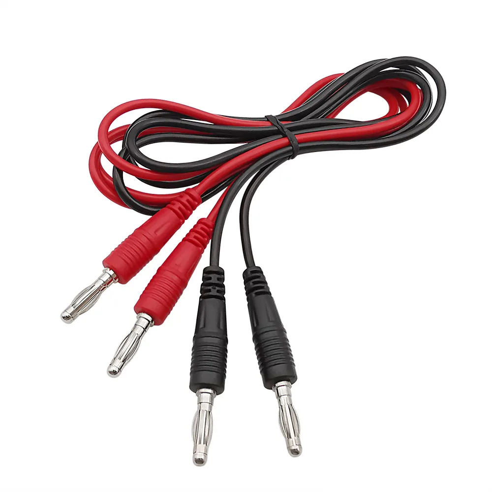 1Pair 4mm Banana Plug to Banana Plug Multimeter Test Lead Cable Wire Electrical Connector Red Black