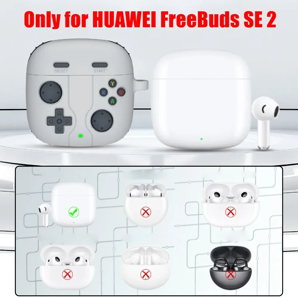 Cute 3D GamePad Cartoon Earphone Case - Silicone Shockproof Protective Cover with Hook