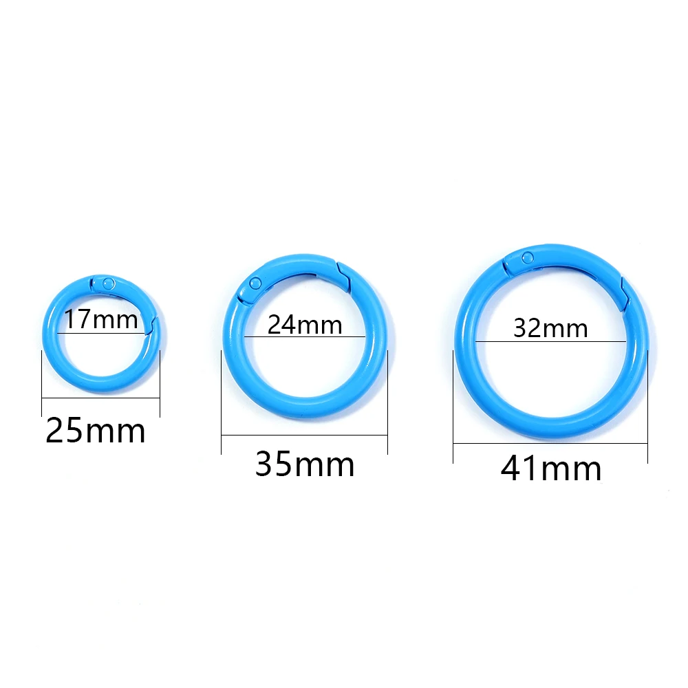 Metal O Ring Spring Clasp Carabiner Keychain Clips 5/10Pcs 25/35/41mm