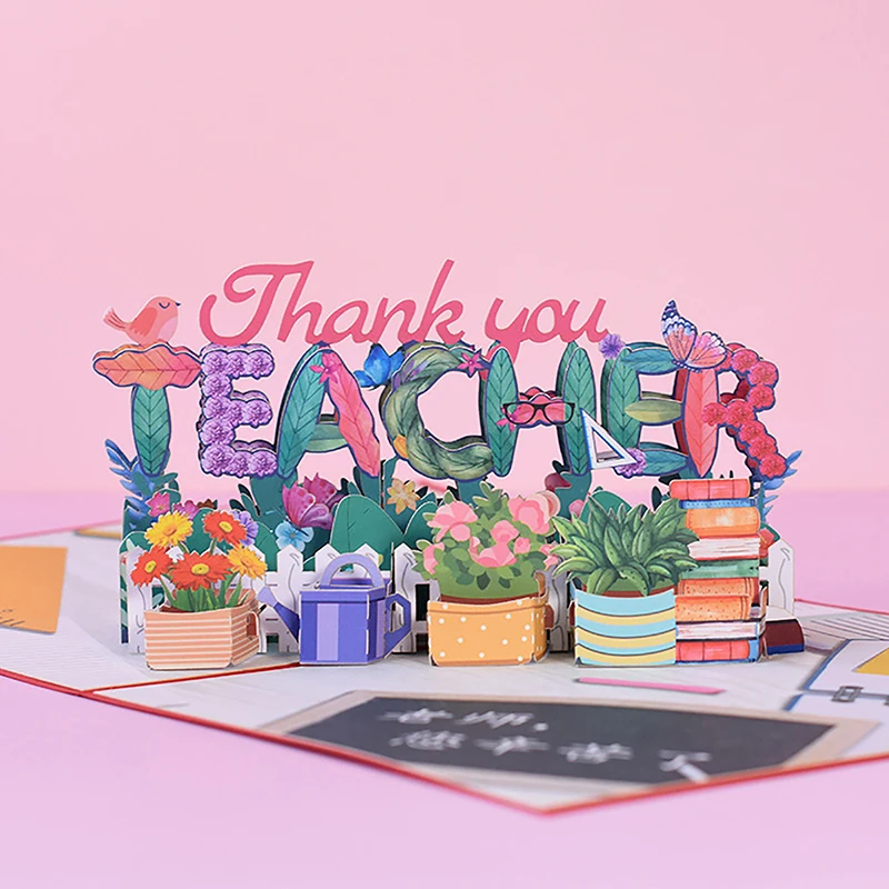 3D Greeting Card for Teacher's Day Graduate Pop Up Teacher Card