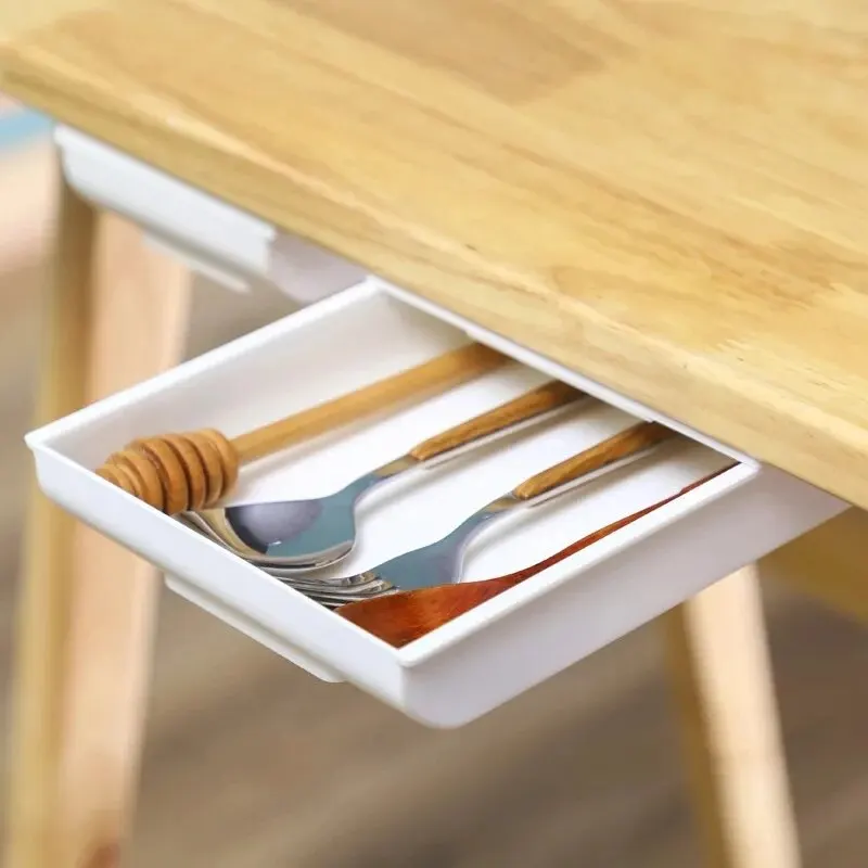 Under Desk Drawer Self Adhesive Storage Box Desktop Storage Box