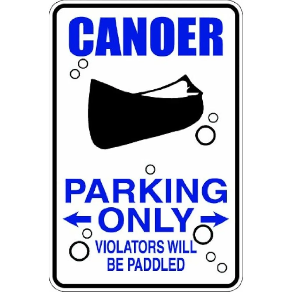 Canoer Parking Only I Violatori Saranno Paddled 8X12 Funny Joke Humor Novità Metal Aluminium Sign