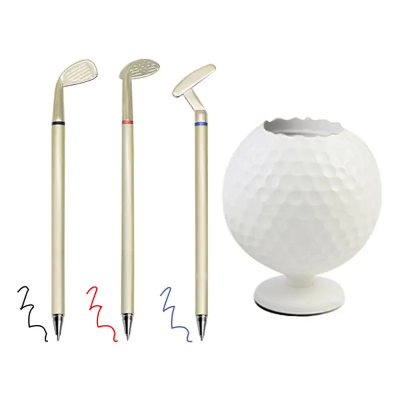 

Golf Ball Novelty Mini Golf Ball Pen Pencil Holder Desktop Accessories Decoration Golf Gift For Dedicated Golfer 3 Color Pens
